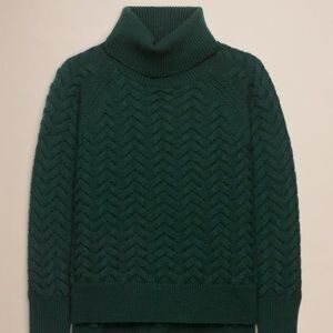 Aritzia Wilfred Free Lin High-Low Cable-knit Turtleneck Wool Sweater